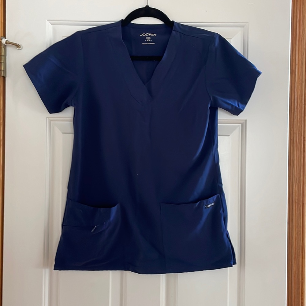 Jockey XS Navy Blue Scrub Top, 3 Pocket, V-Neck